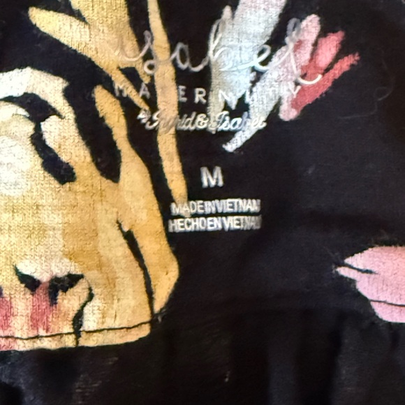 Maternity Dress Floral Maxi Dress with Ruffle Sleeves Medium - Picture 3 of 3